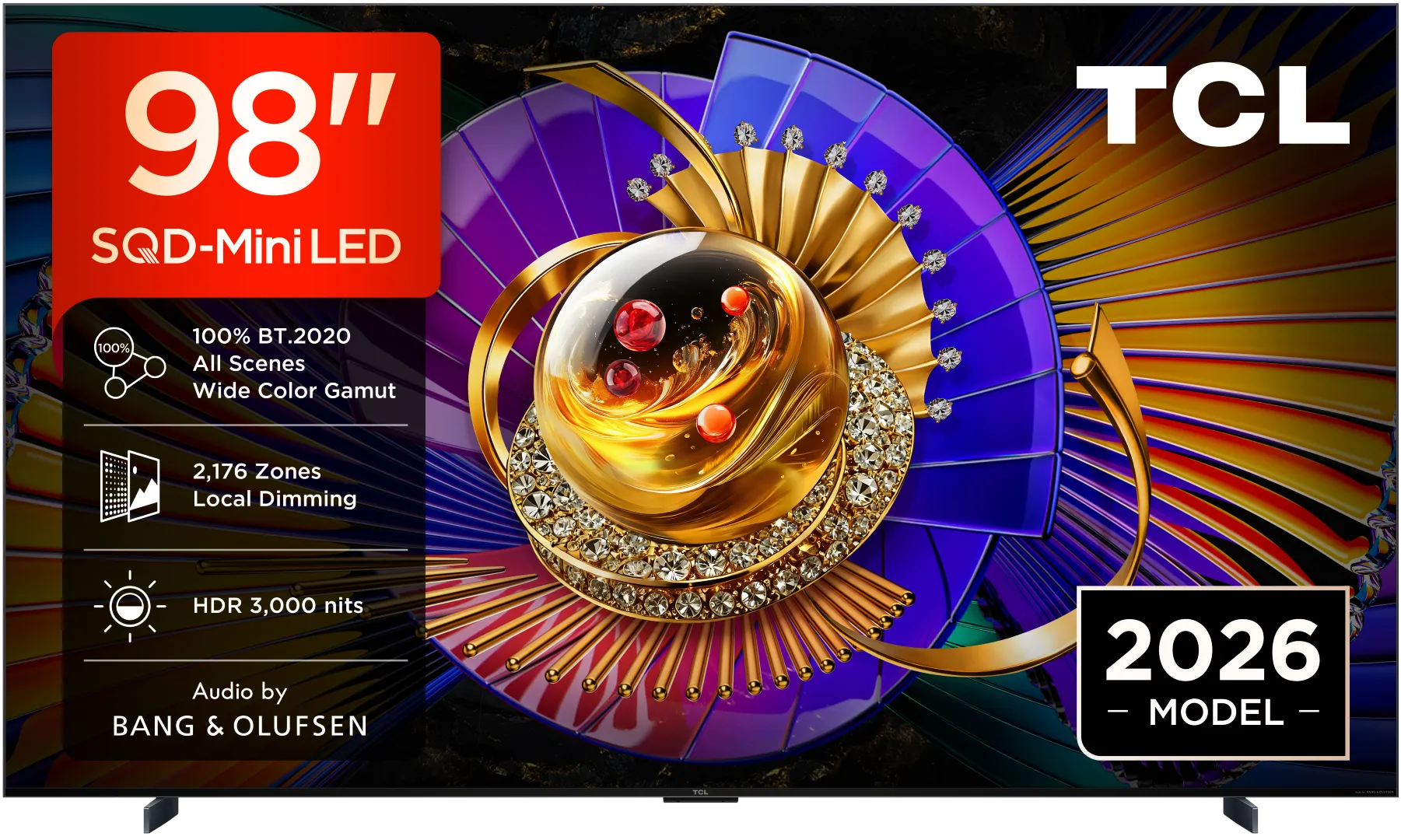 TCL TV SQD Mini LED 98C79L (2026) 98"(249cm) 4K
