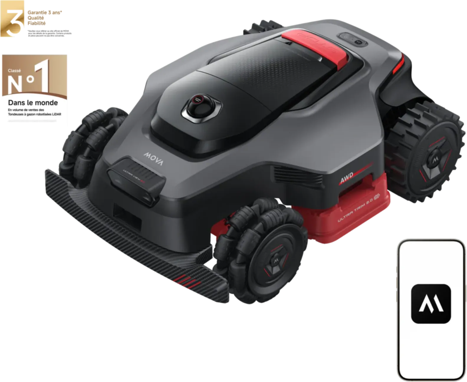 MOVA Robot tondeuse LiDAX ultra AWD