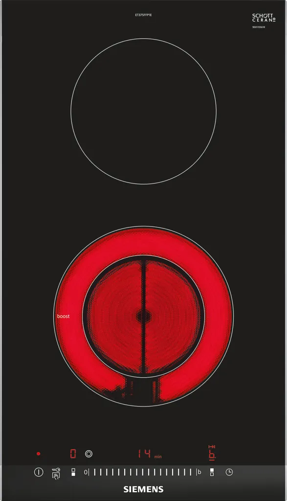 SIEMENS Siemens ET375FFP1E Built-in Ceramic Black,Stainless steel hob
