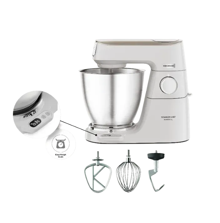 KENWOOD Robot de cuisine Titanium Chef Baker XL avec balance intégrée KVL65.001WH