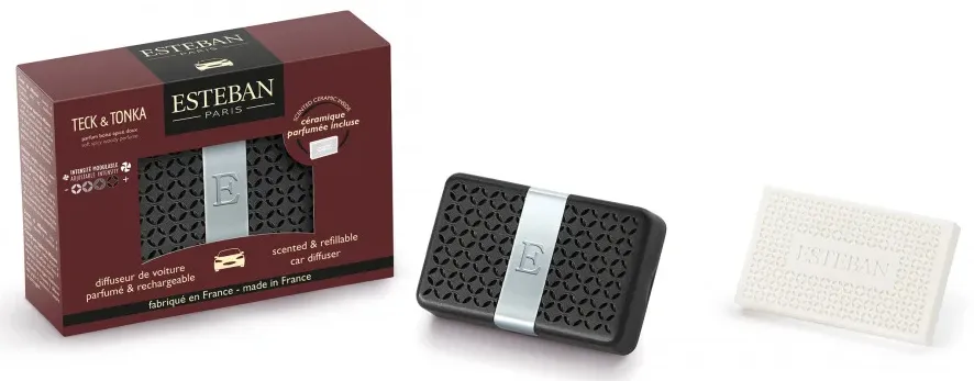 ESTEBAN Diffuseur de voiture rechargeable Teck et Tonka