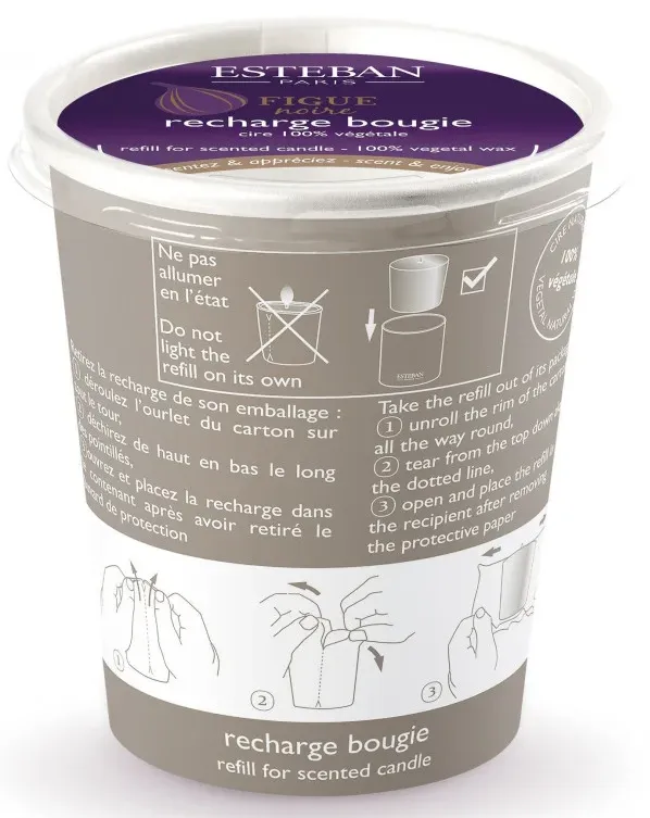 ESTEBAN Recharge pour bougie parfumée 450g Figue noire
