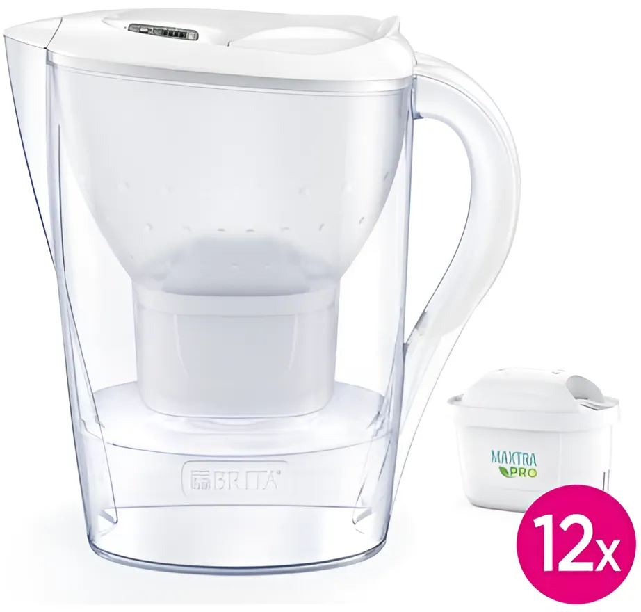 BRITA Carafe Filtrante Marella Cool White + 12 cartouches Maxtra Pro All-in-1