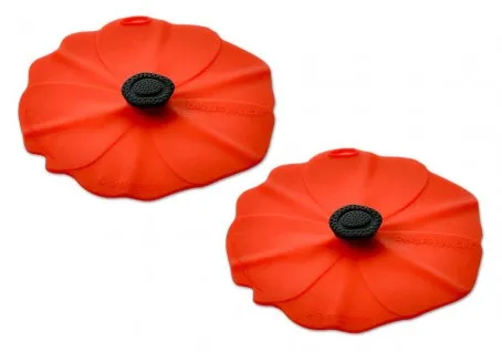 CHARLES VIANCIN Set De 2 Couvre-Verres "Coquelicot" - Ø12cm