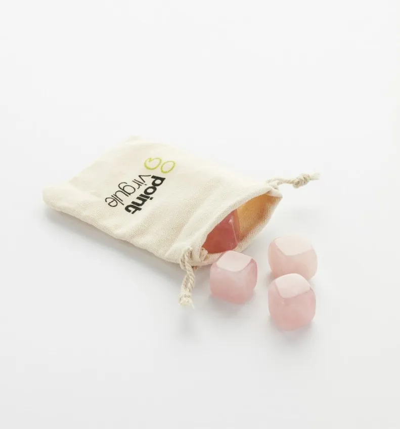 POINT-VIRGULE Set de glaçon en pierre Jade Rose