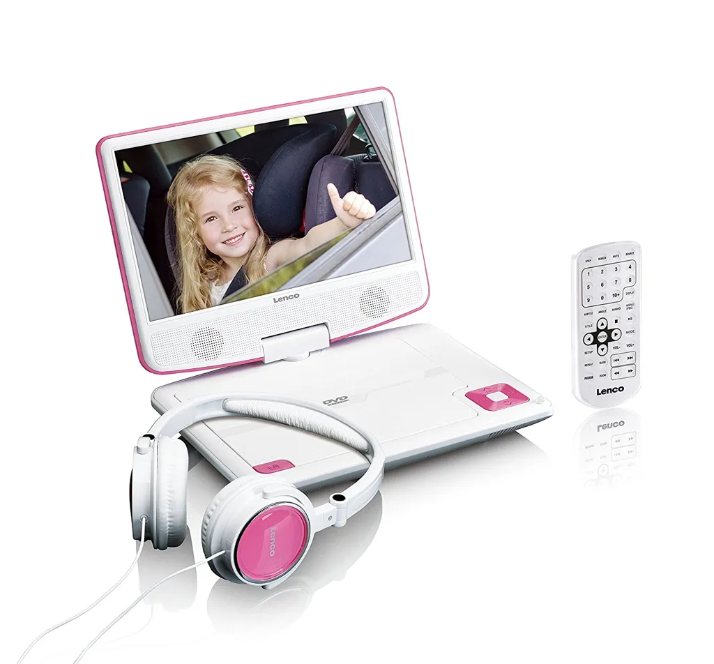 LENCO Lecteur DVD portable DVP-910 - 9 pouces - Rose