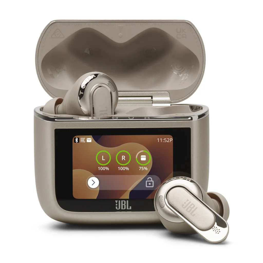 JBL Ecouteurs sans fil Noise Cancelling avec étui de recharge Tour Pro 3 - Latte