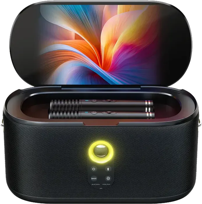 IKARAO Enceinte Karaoké Bluetooth Shell S1 avec 2 micros