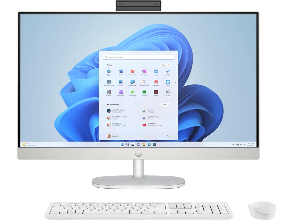 HP PC All-in-One 27" - QWERTZ - Blanc - 27-cr1000nz