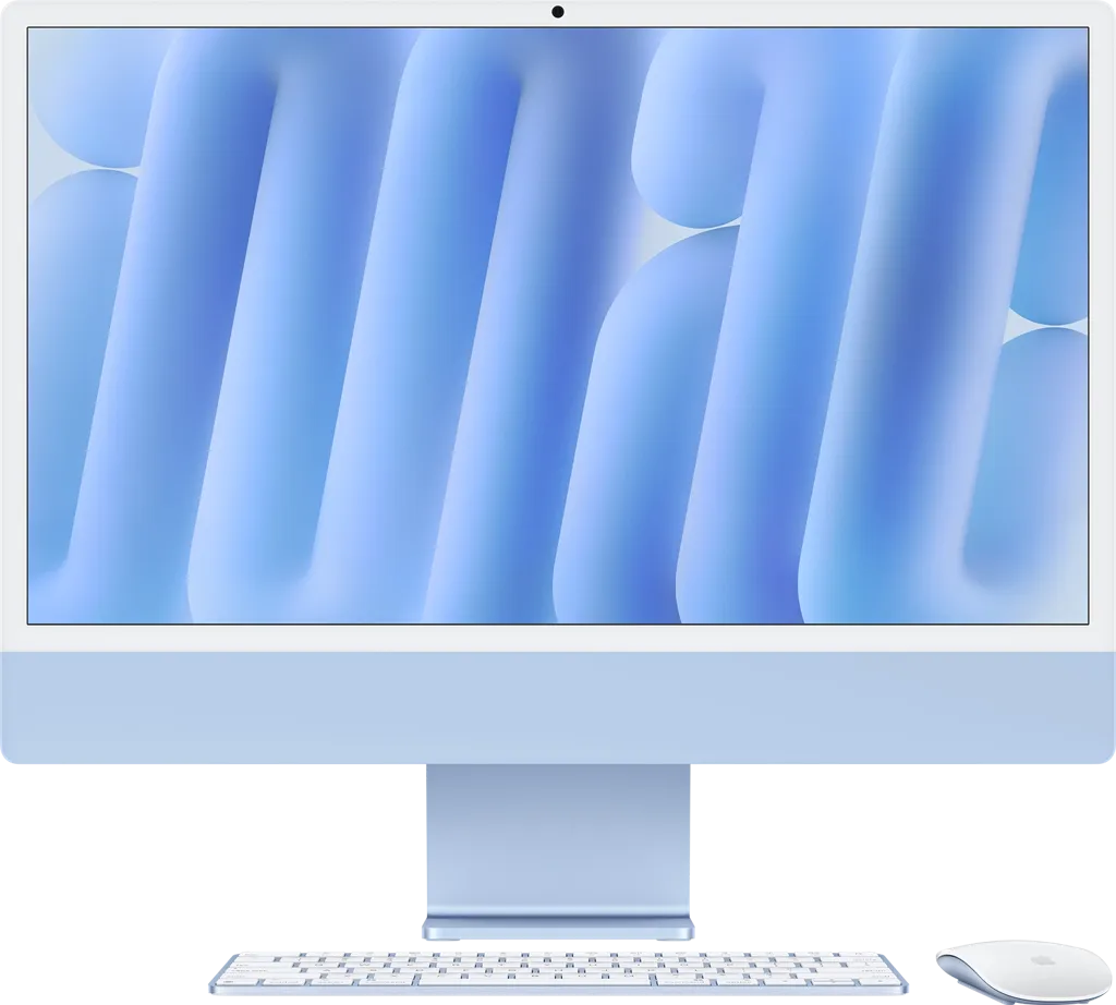 APPLE iMac 24" M4 (CPU 8 GPU 8) 16 Go 256 SSD - QWERTZ - Bleu - MWUE3SM