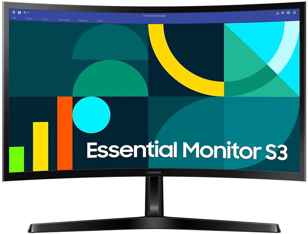 SAMSUNG Moniteur PC incurvé 24" FHD Essential Monitor S3 LS24D366GAUXEN