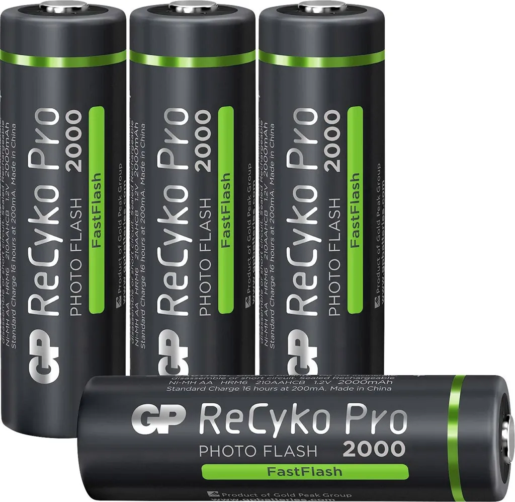 GP Piles rechargeables AA ReCyko+Pro 2000 mAh - 4 Pièces