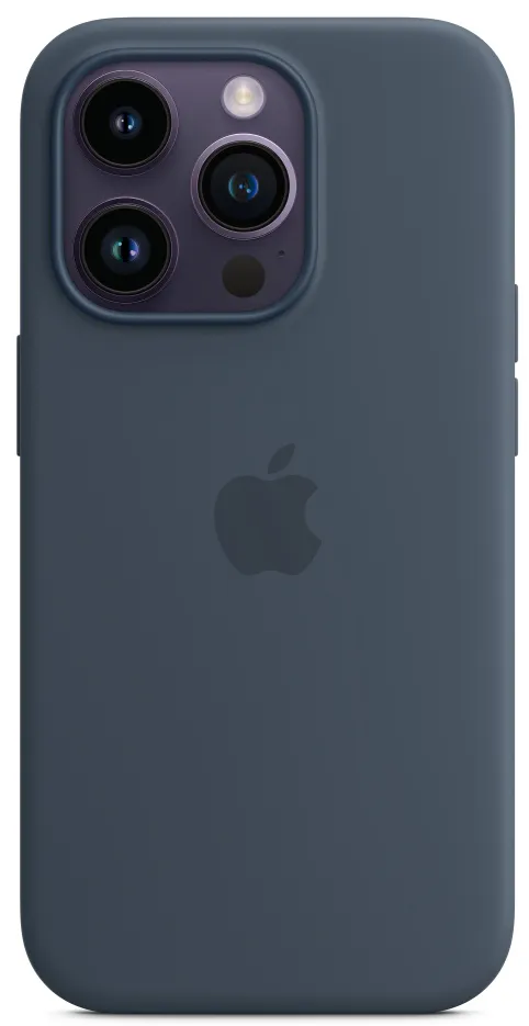 APPLE Coque en silicone avec MagSafe pour iPhone 14 Pro - Bleu orage