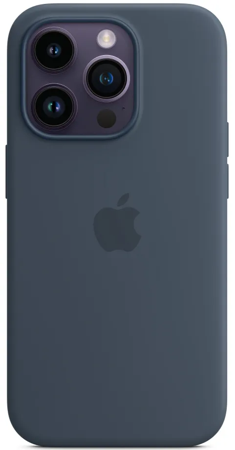 APPLE Coque en silicone avec MagSafe pour iPhone 14 Pro Max - Bleu orage