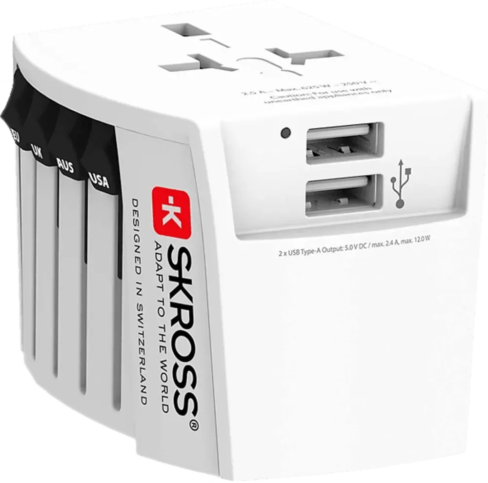 SKROSS Adaptateur de voyage MUV USB - 2 x USB-A