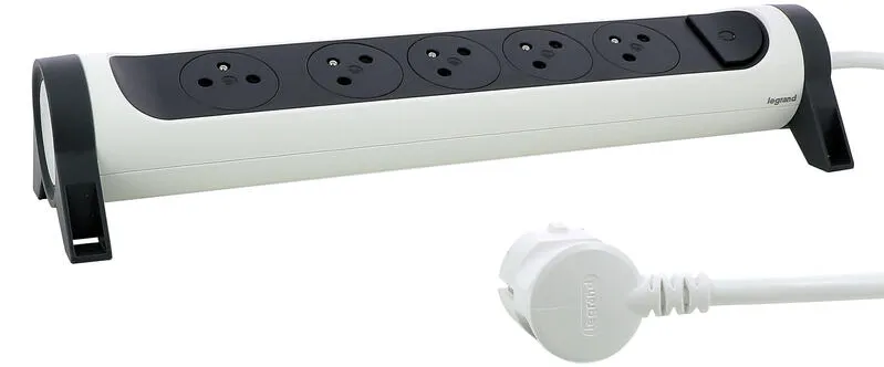 LEGRAND Multiprise Rotative - 5 Prises - Blanc/Noir