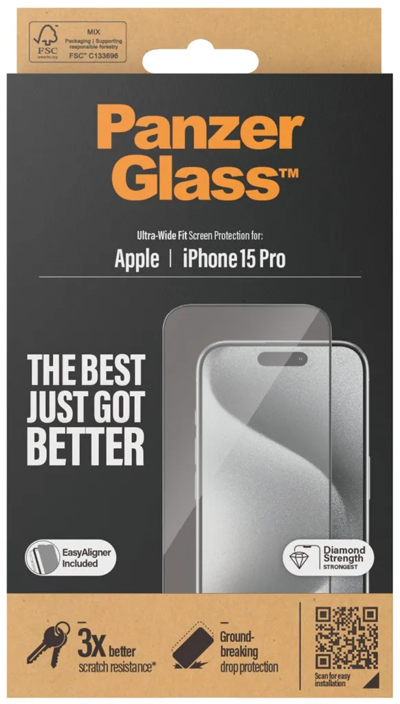 PANZERGLASS Protection écran iPhone 15 Pro Ultra-Wide
