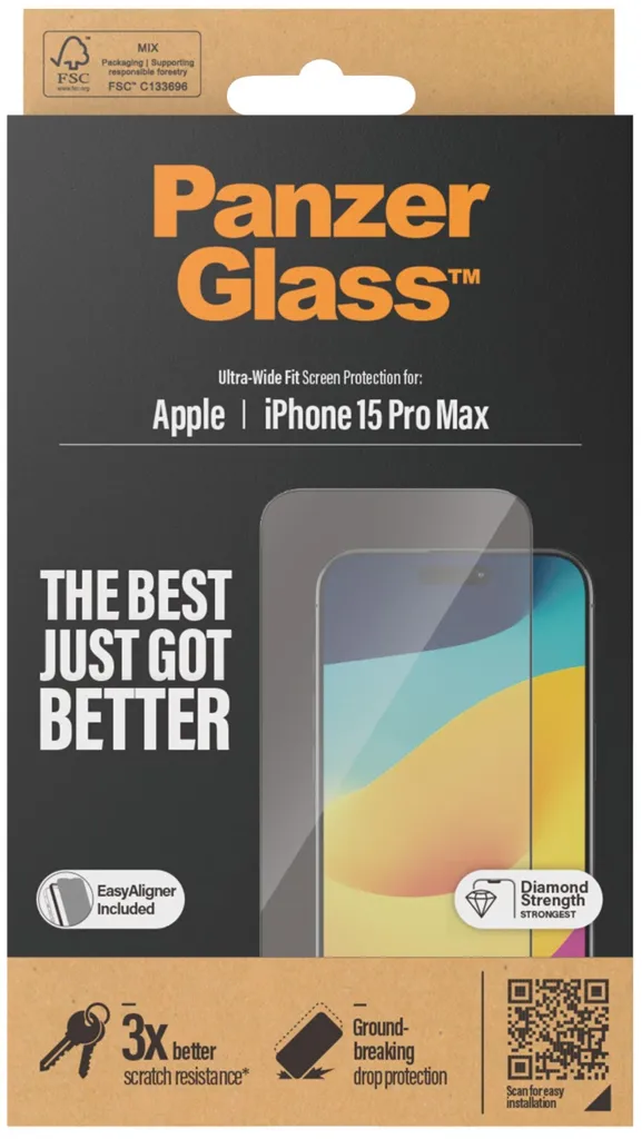 PANZERGLASS Protection écran iPhone 15 Pro Max Ultra-Wide