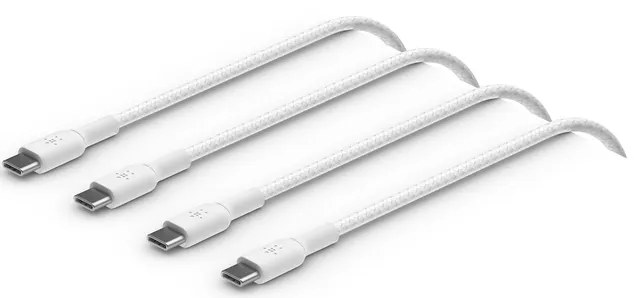 BELKIN Pack 2 Cables tressés USB-C vers USB-C - 1m - Blanc