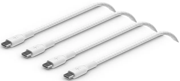 BELKIN 2 Cables USB-C vers USB-C Tréssé - 2m - Blanc