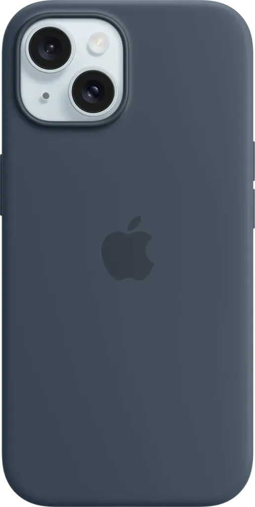 APPLE Coque en silicone avec MagSafe pour iPhone 15 - Bleu orage