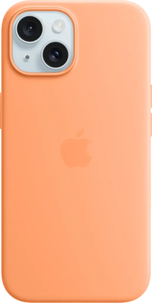APPLE Coque en silicone avec MagSafe pour iPhone 15 - Sorbet à l’orange