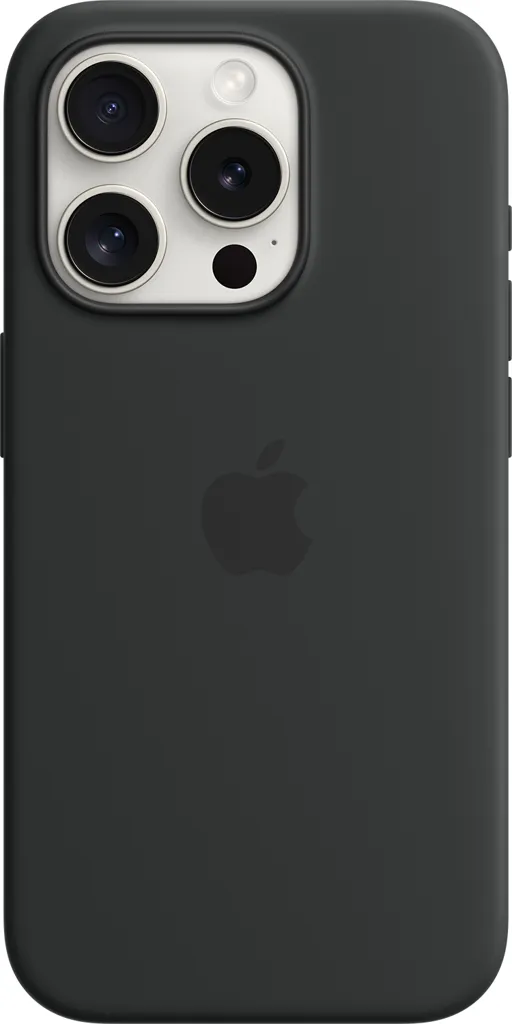 APPLE Coque en silicone avec MagSafe pour iPhone 15 Pro - Noir