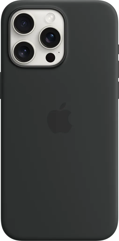 APPLE Coque en silicone avec MagSafe pour iPhone 15 Pro Max - Noir