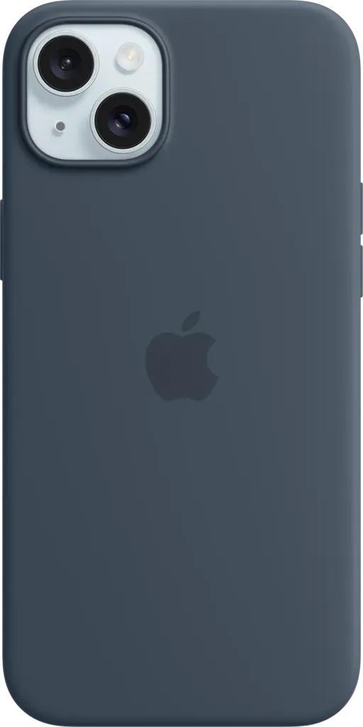 APPLE Coque en silicone avec MagSafe pour iPhone 15 Plus - Bleu orage