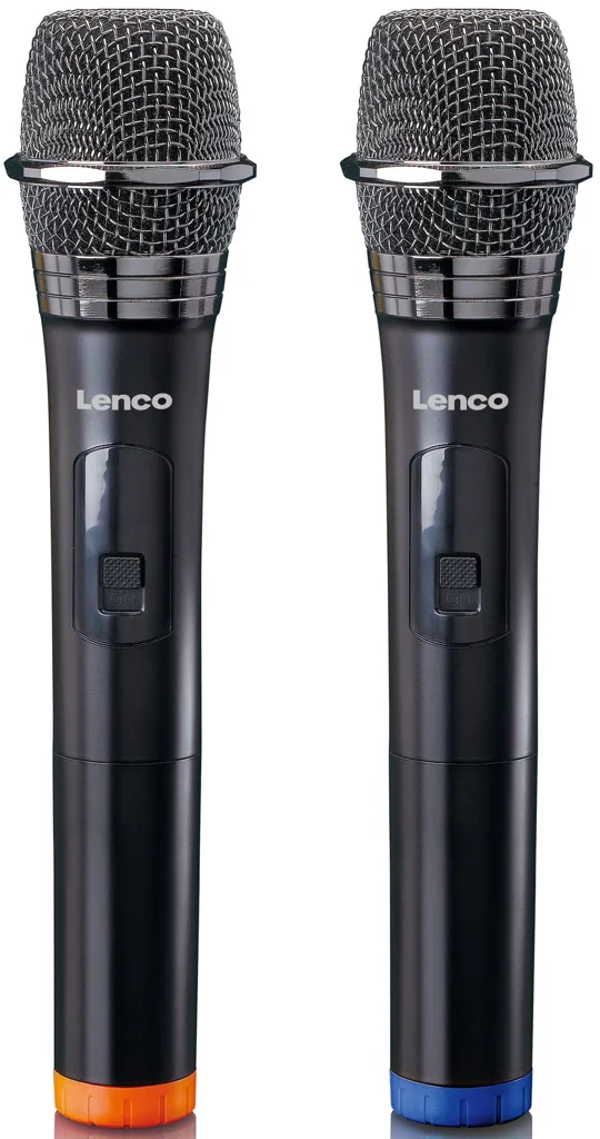 LENCO 2 Microphones sans fil avec récepteur 6,3mm - MCW-020BK - Noir