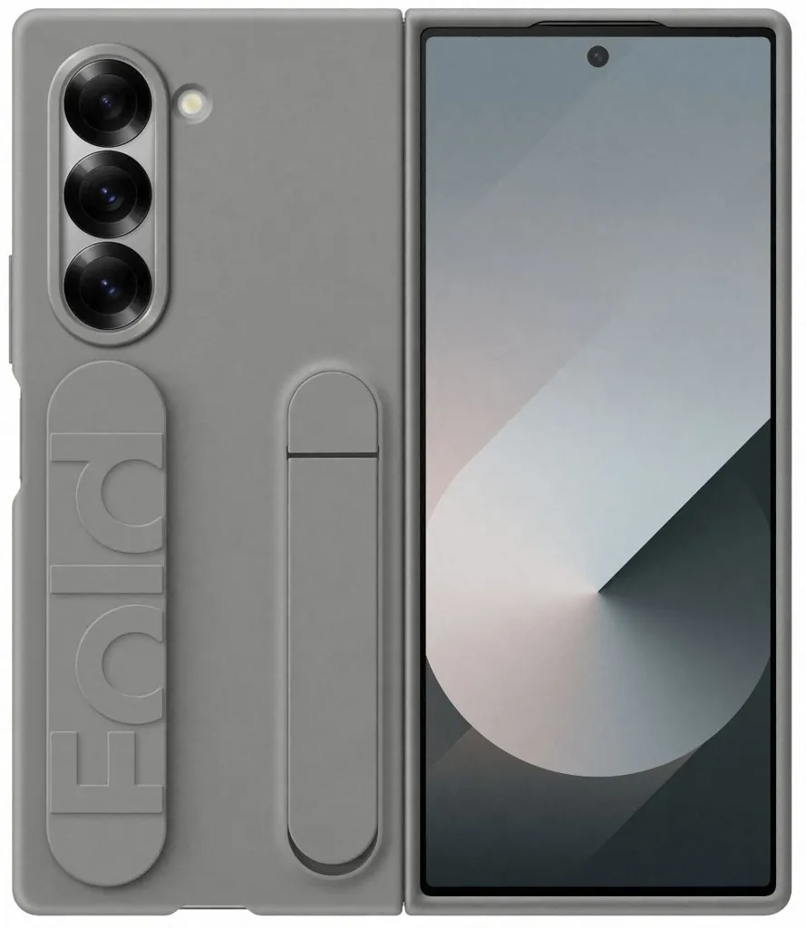 SAMSUNG Coque en silicone avec lanière et support pour Galaxy Z Fold6 - Gris