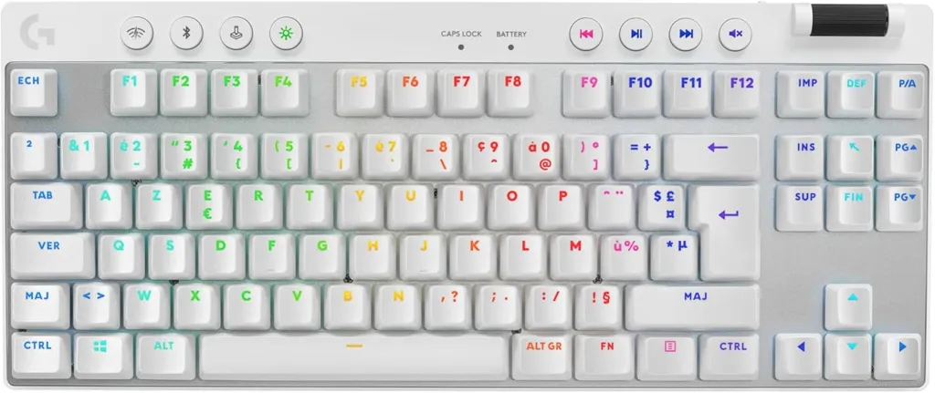 LOGITECH G Clavier Gaming sans fil Pro X TKL Lightspeed - QWERTZ - Blanc