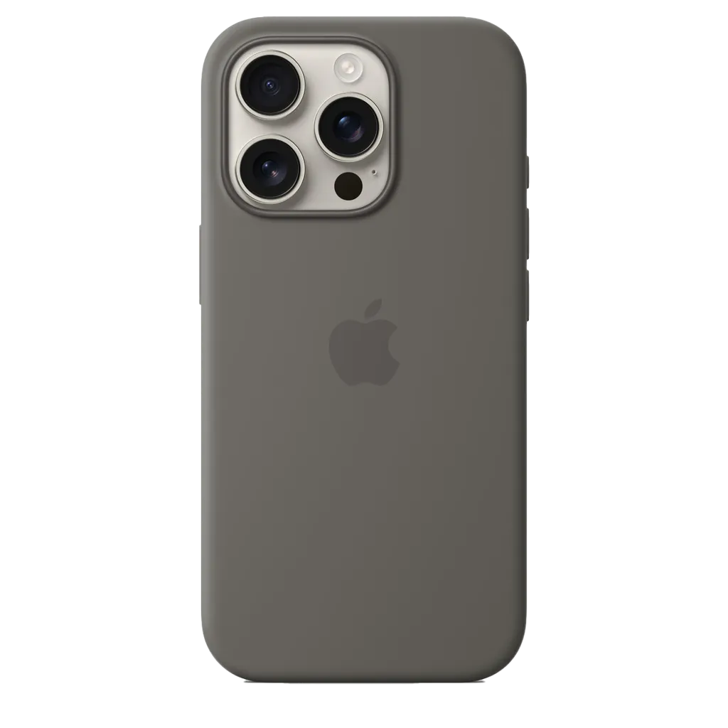 APPLE Coque en silicone avec MagSafe pour iPhone 16 Pro - Gris minéral