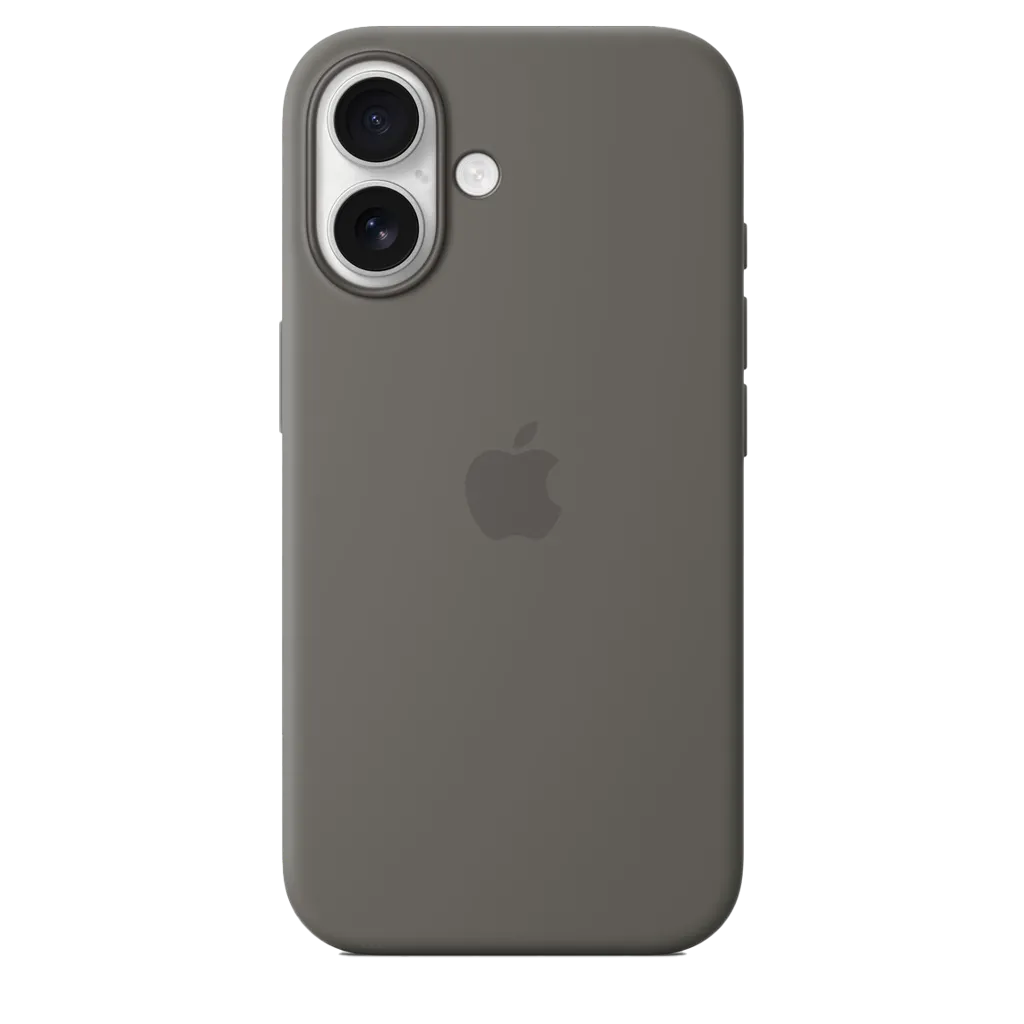 APPLE Coque silicone avec MagSafe pour iPhone 16 - Gris minéral