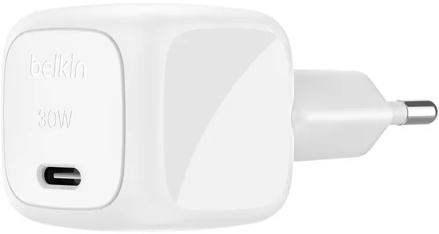 Belkin Chargeur secteur USB-C compact 30W Blanc + Cable USB-C