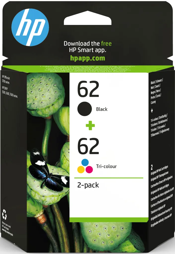 HP Cartouche d'encre - 62 - Noir + Couleur