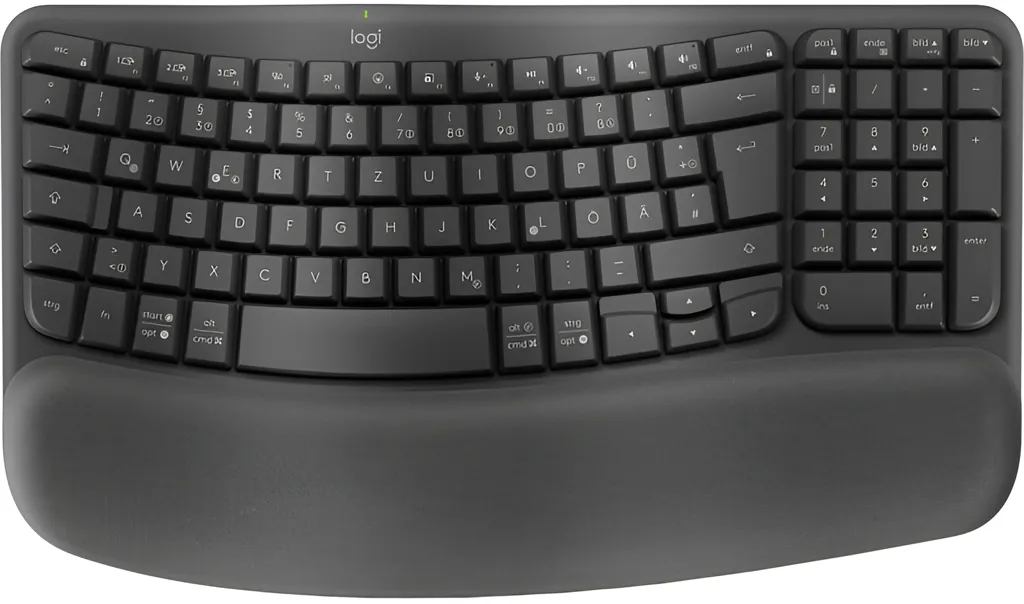 LOGITECH Clavier sans Fil ergonomique Wave Keys - AZERTY (BE) - Graphite
