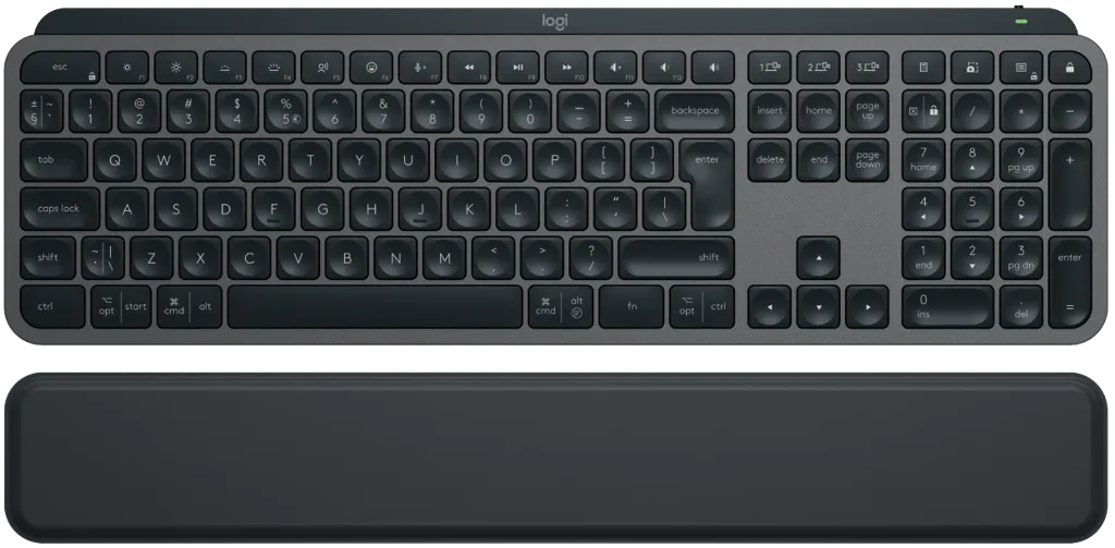 LOGITECH Clavier sans fil MX Keys S + MX Palm Rest - QWERTZ (SF) - Graphite