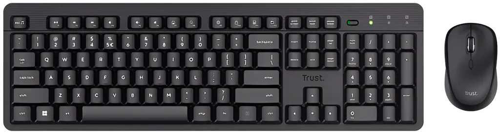 TRUST Clavier + Souris - Sans fil - Ody II - AZERTY (BE) - Noir