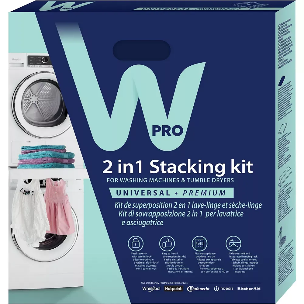 WPRO Kit de superposition lave-linge et sèche-linge SKP101
