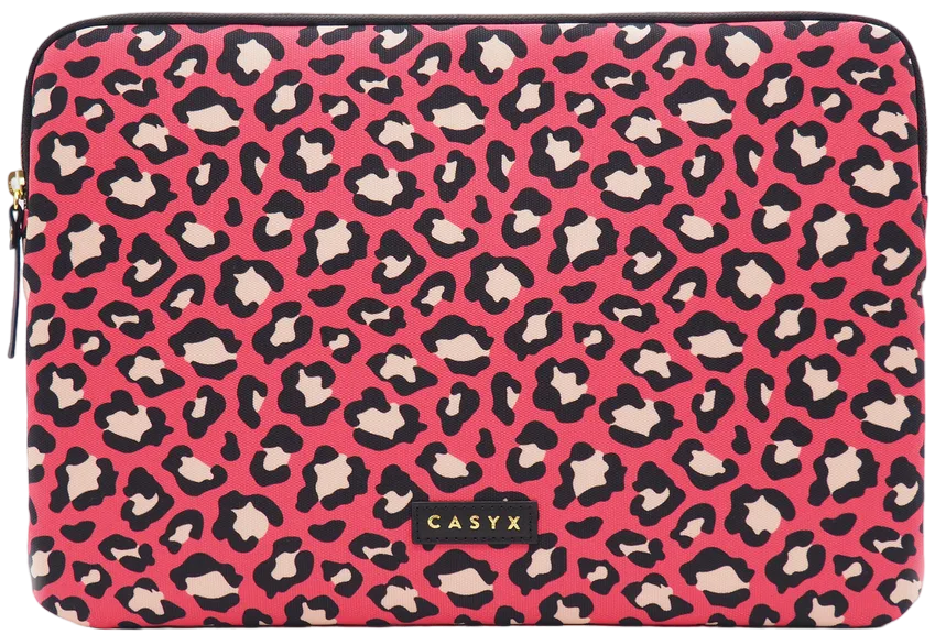 CASYX Housse pour Laptop 13-14" - Léopard Rose