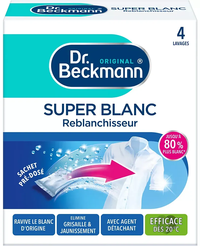 Lingettes DR BECKMANN blanchissantes x15