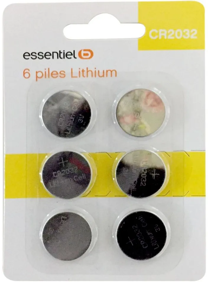 Pile spéciale ESSENTIELB CR 2032 Lot 6 p