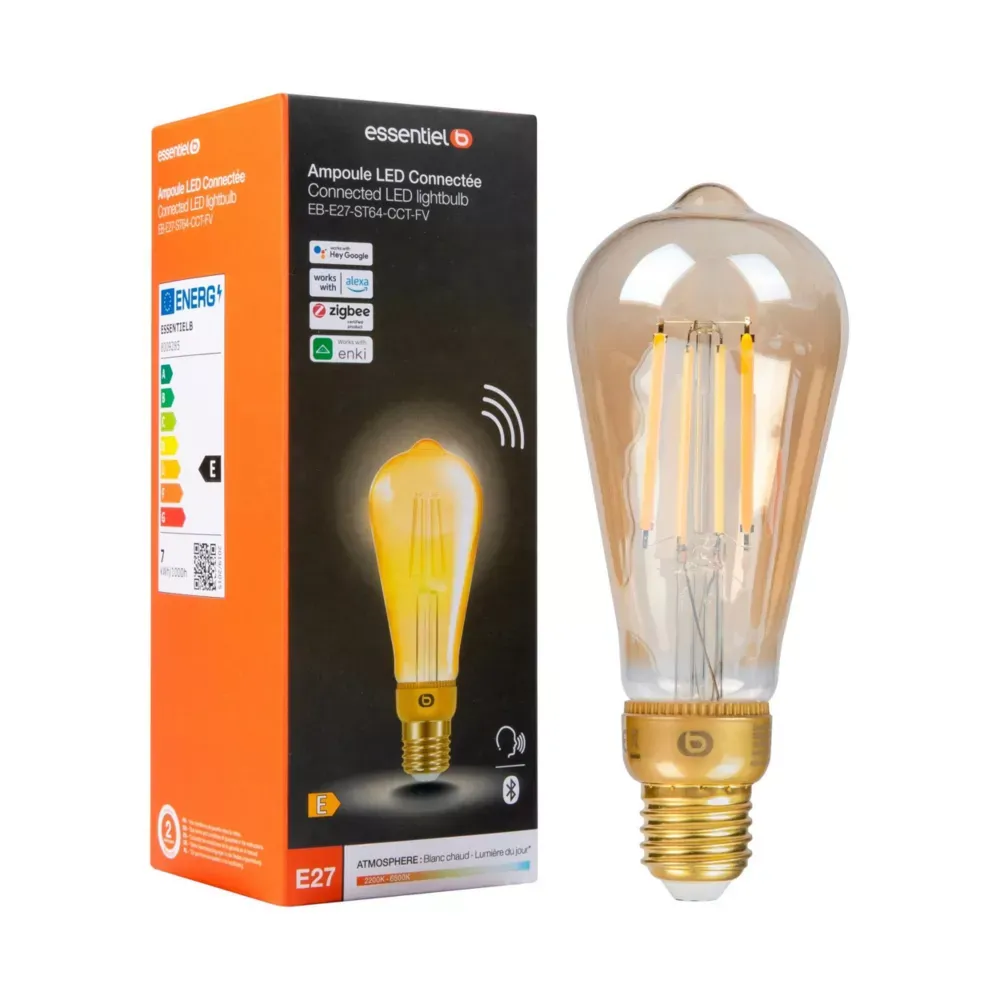ESSENTIEL-B Ampoule connectée Filament Nuances de Blanc - Edison