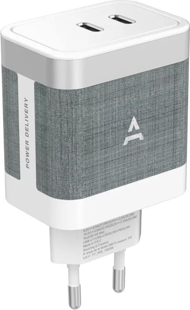 Chargeur secteu ADEQWAT 65W charge rapid
