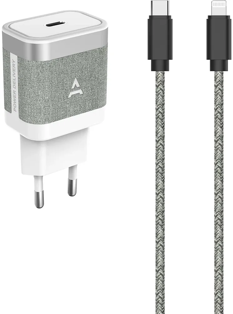 ADEQWAT Chargeur secteur 30W + Cable USB-C vers Lightning 1m