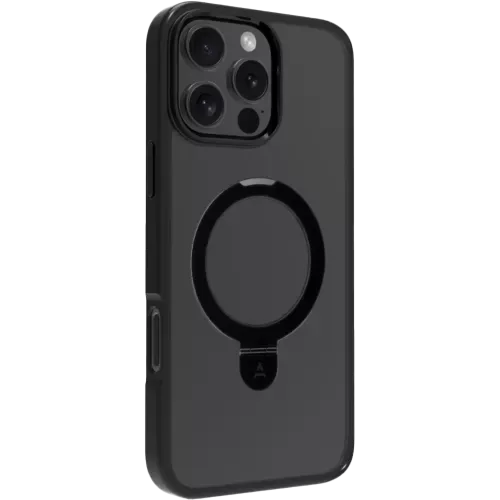 ADEQWAT Coque magnétique avec stand pour iPhone 16 Pro - Noir