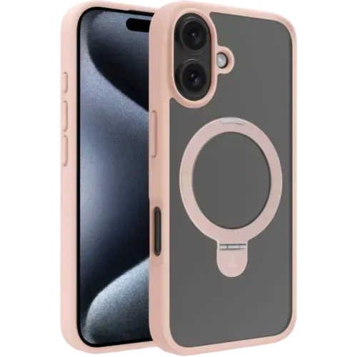 ADEQWAT Coque magnétique avec stand pour iPhone 16 - Rose