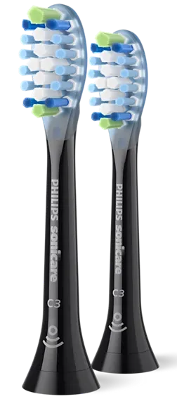 PHILIPS Tête de brosse à dents Sonicare Premium Plaque Defence - 2pièces - Noir