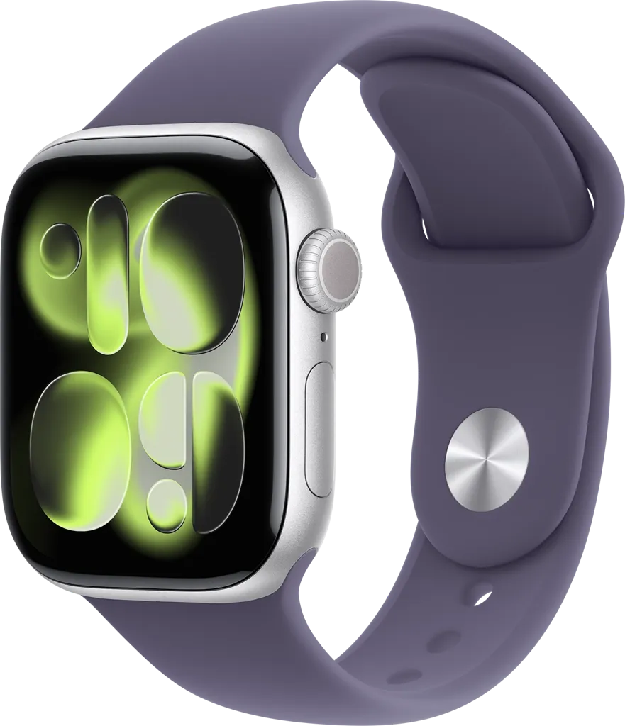 APPLE Watch Series 11 GPS - 42mm - Aluminium Silver - Purple Frog Sport Band - S/M